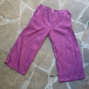 Eileen Fisher Light Plum Linen Trousers